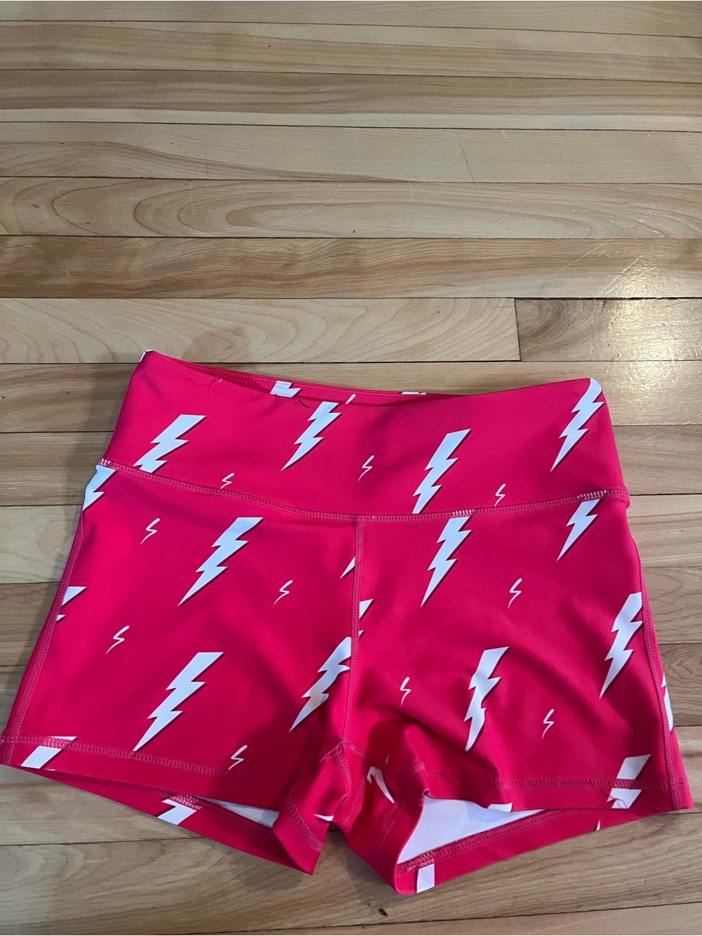 Women’s Pink Lightning Print Active Shorts